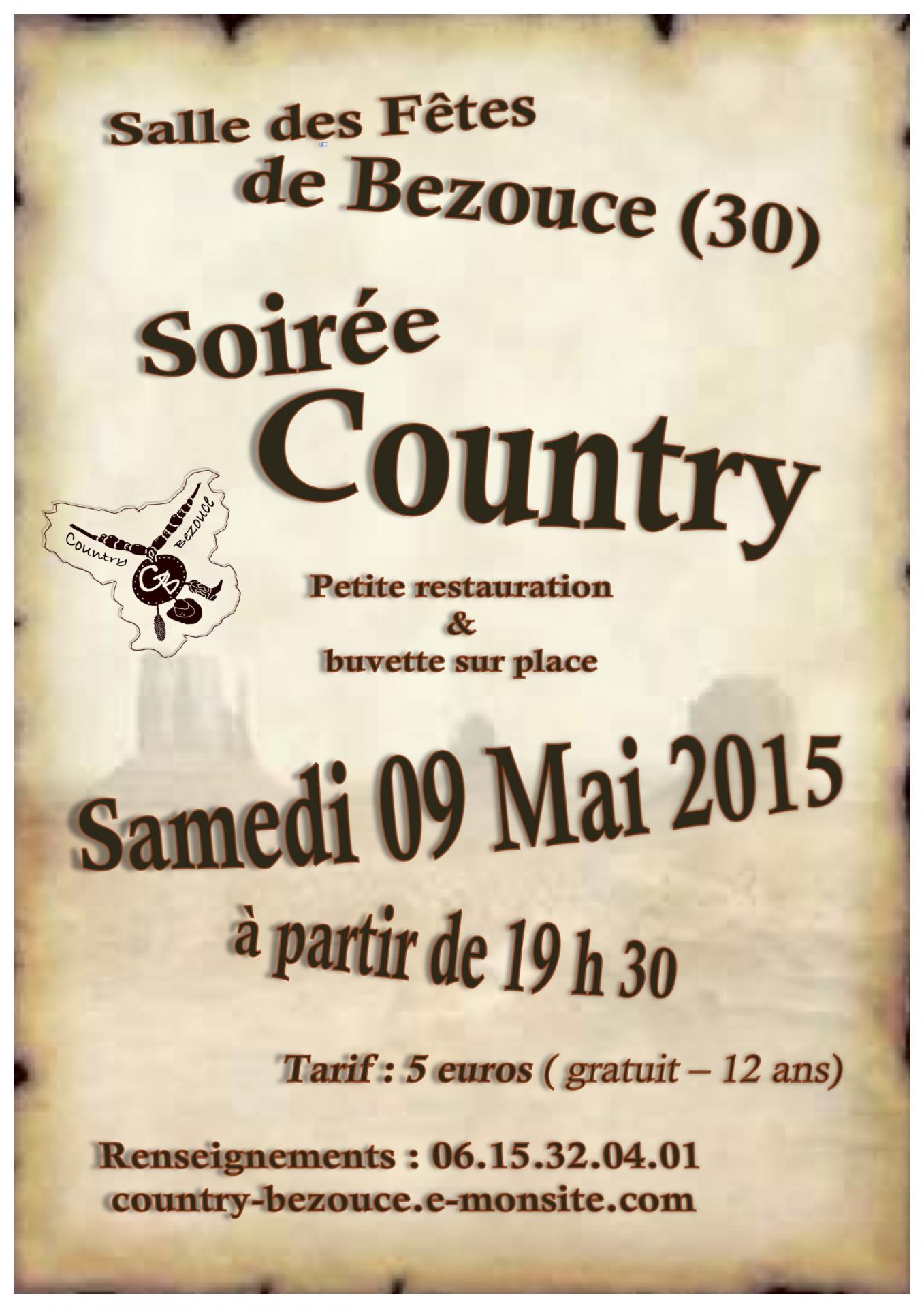 Affiche soire e country 09 mai 2015